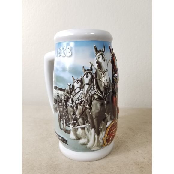 Budweiser Beer Stein Mug 75 Years of Proud Tradition 2008 Handcrafted 7" Brazil - Picture 2 of 12